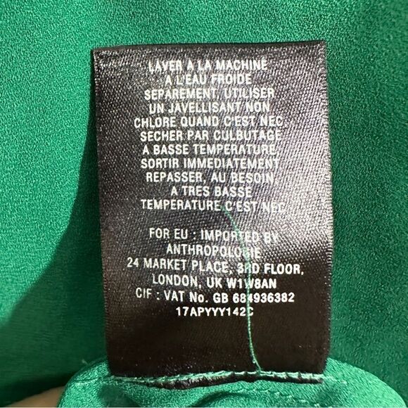 Anthropologie Maeve Valparaiso Tie Front Midi Dress Green Size 8 - Picture 11 of 12